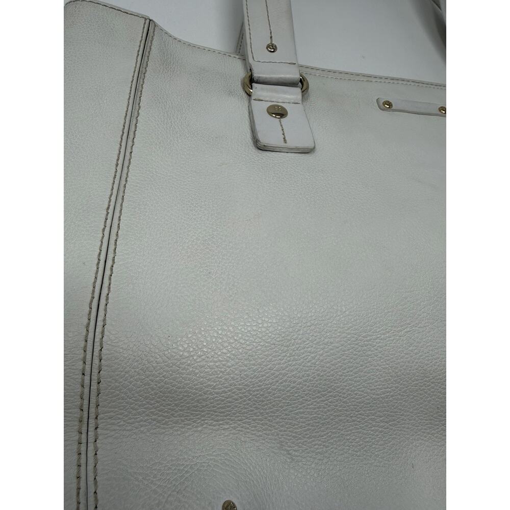 Kate Spade Vintage Pebble Leather Satchel Handbag Purse Tote White Ivory Y2K - Picture 7 of 13